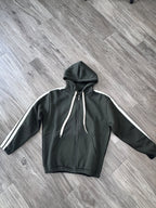 FELPA CON ZIP E BANDE LATERALI- VERDE