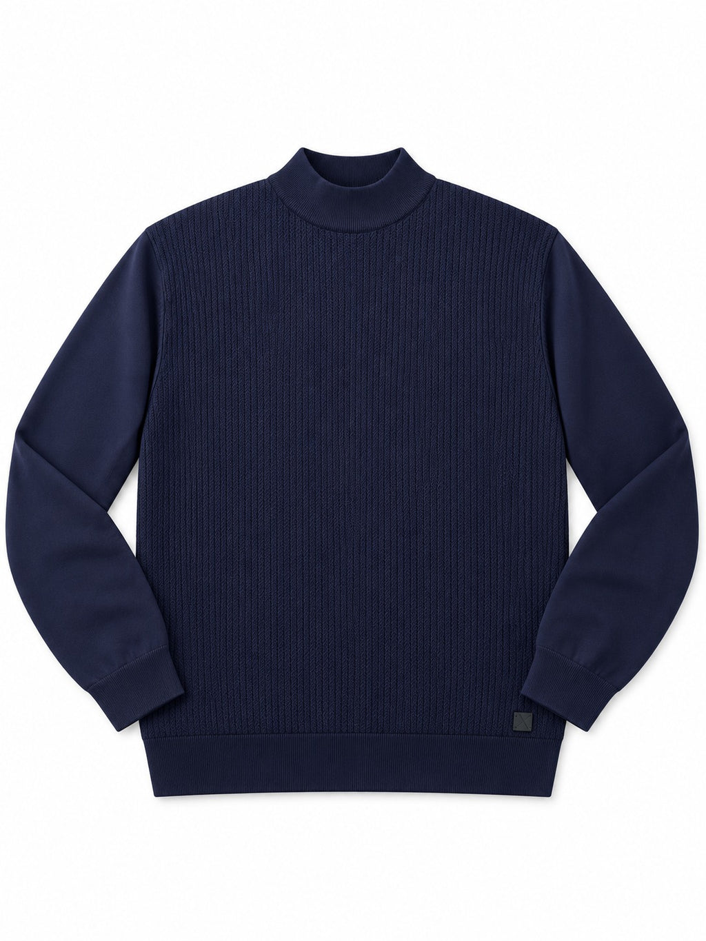 MAGLIONCINO MEZZO COLLO STRISCE-BLU