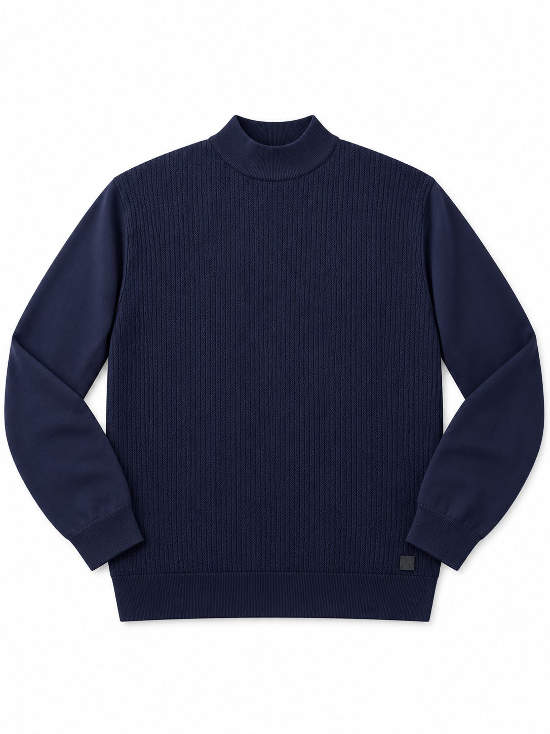MAGLIONCINO MEZZO COLLO STRISCE-BLU