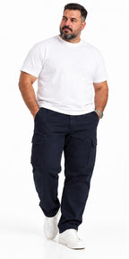 PANTALACCIO CARGO GABARDINA-BLU