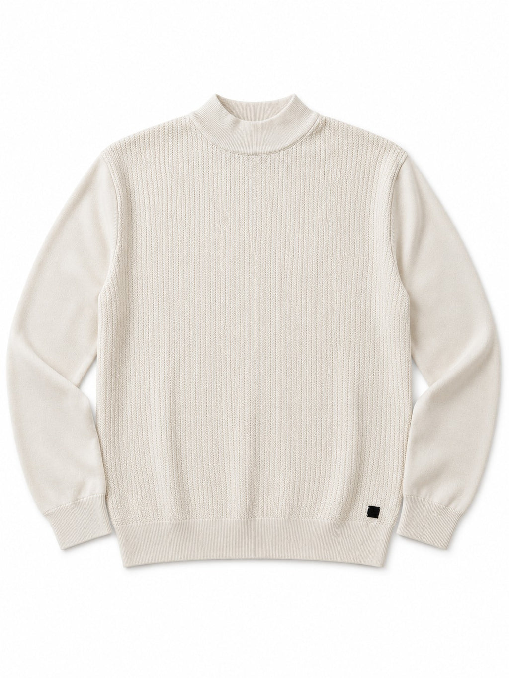 MAGLIONCINO MEZZO COLLO STRISCE-BEIGE
