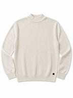 MAGLIONCINO MEZZO COLLO STRISCE-BEIGE